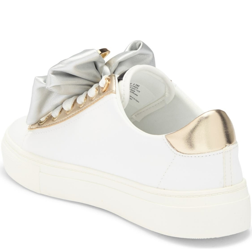 Karl Lagerfeld White and Silver Bow Sneakers - Picture 11 of 13